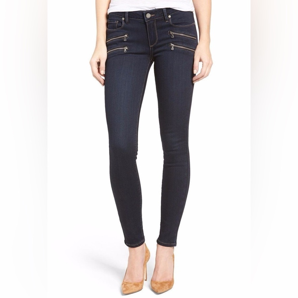 Paige Transcend Edgemont Mid Rise Skinny Stretch Jeans Dayton No Whisker Size 27